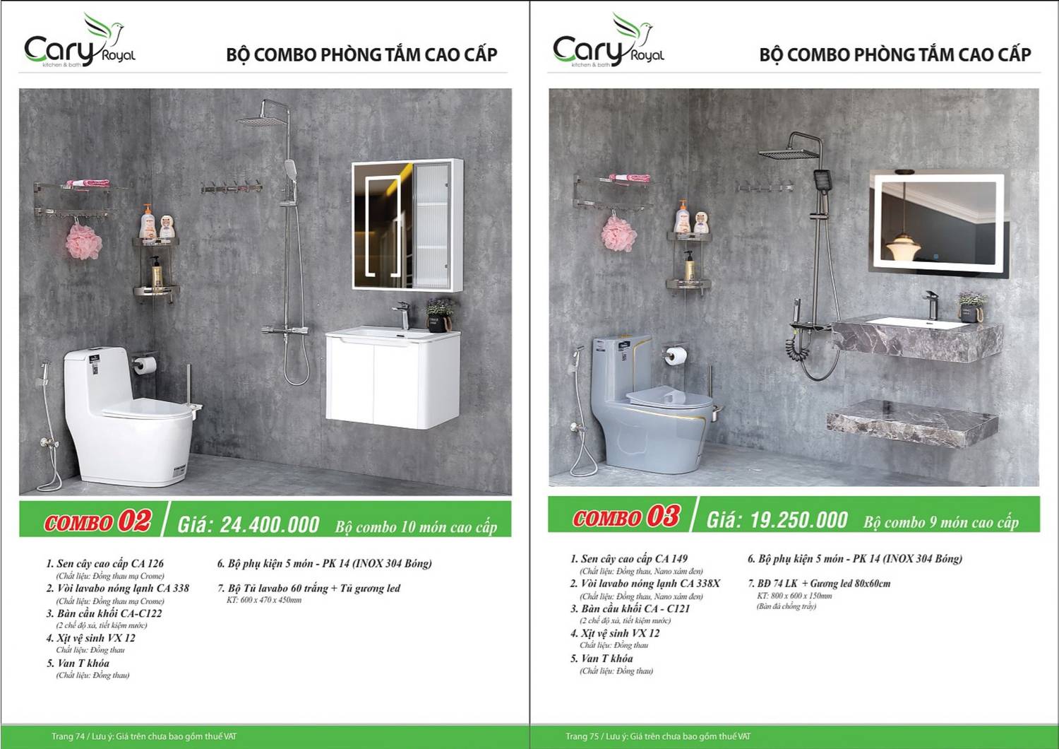 Thiết bị vệ sinh CARY ROYAL Catalogue và Bảng giá mới nhất 2024 - 2025 /Page 38